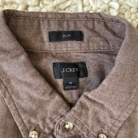 J. Crew Men's Brown Casual Button-Down Shirt (slim) - Picture 2 of 2